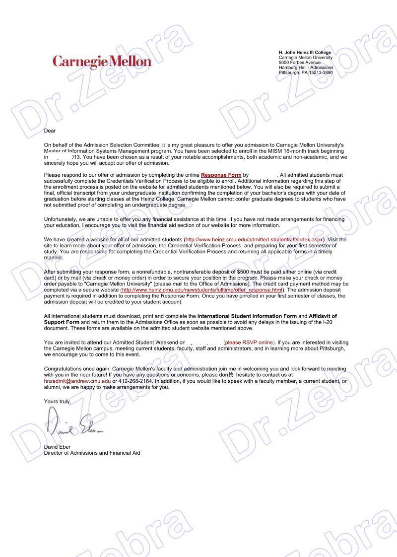 斑马博士，斑马博士留学中心，卡耐基梅隆大学 ,Carnegie Mellon University ,CMU ,Master of Information Systems Management ,(MISM),信息系统管理硕士