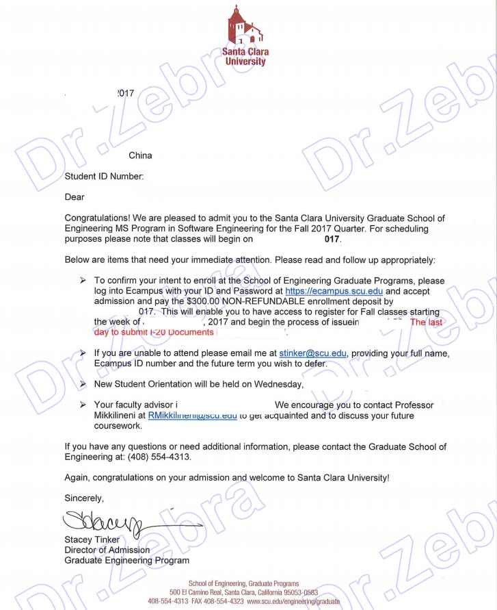 斑马博士，斑马博士留学中心，圣塔克拉拉大学，Santa Clara University， MS in Software Engineering， MSSE， 软件工程硕士