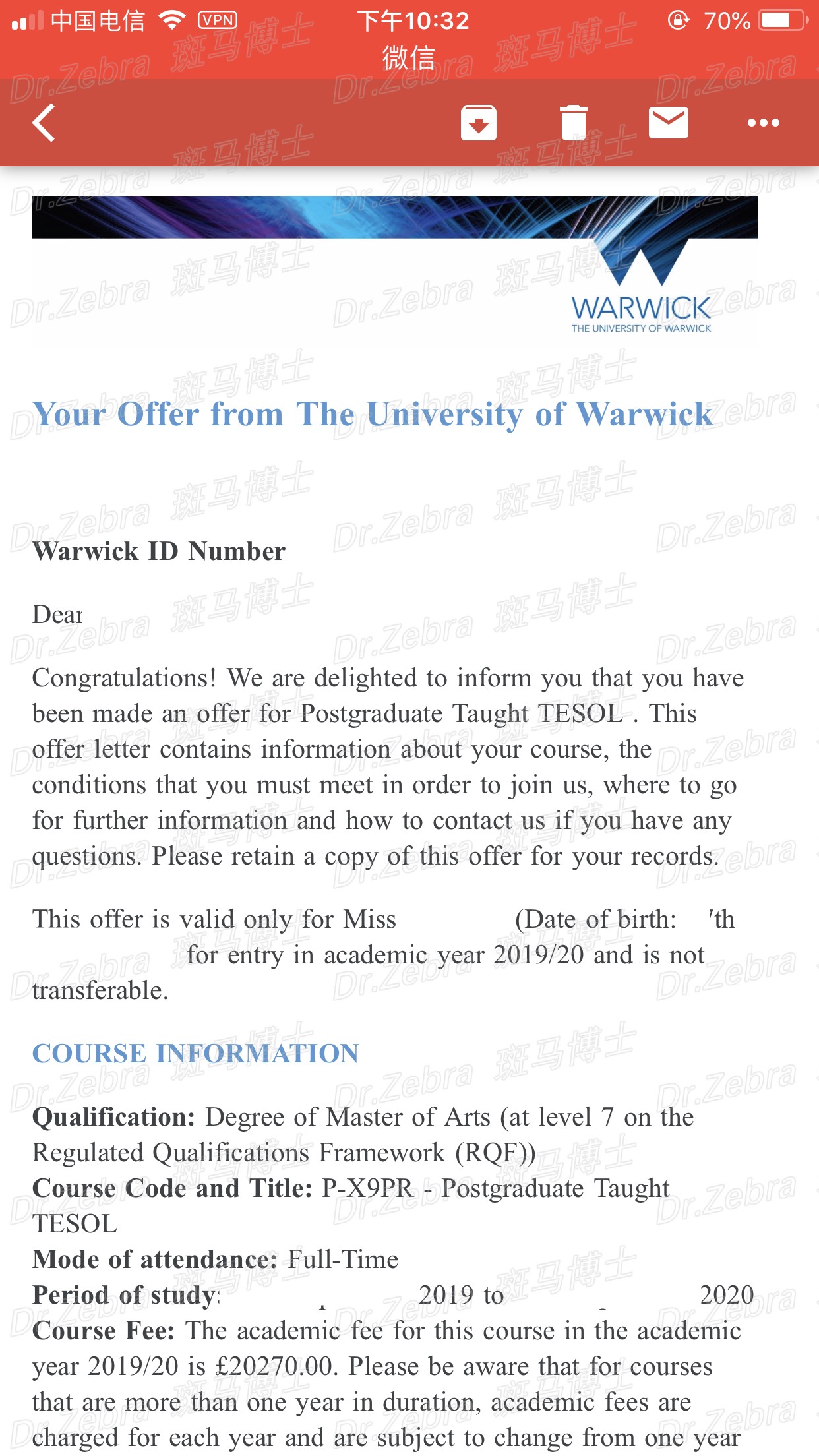 斑马博士留学中心、斑马博士、华威大学、The University of Warwick、 MSc Teaching English to Speakers of Other Languages 、TESOL、对外英语教学硕士