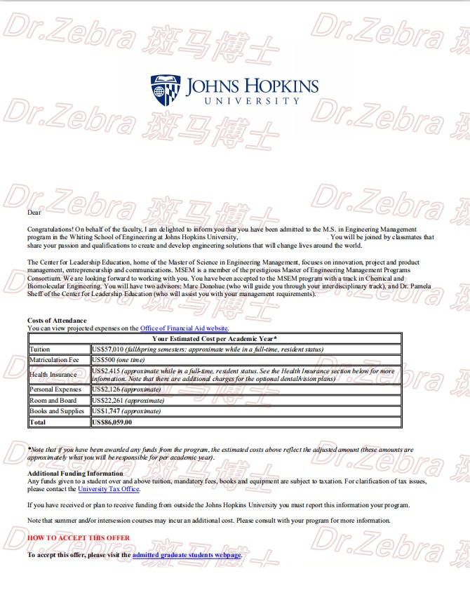 斑马博士、约翰霍普金斯大学、Johns Hopkins University、JHU、MS in Engineering Management 、工程管理硕士 斑马博士、约翰霍普金斯大学、Johns Hopkins University、JHU、MS in Engineering Management 、工程管理硕士