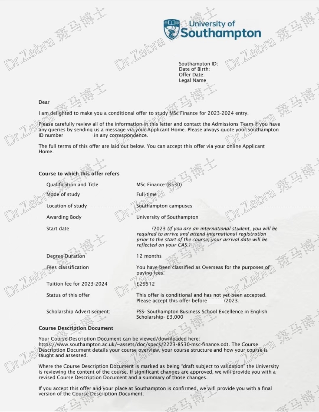 斑马博士、斑马博士留学中心、南安普顿大学、University of Southampton、 MSc Finance、金融硕士 斑马博士、斑马博士留学中心、南安普顿大学、University of Southampton、 MSc Finance、金融硕士