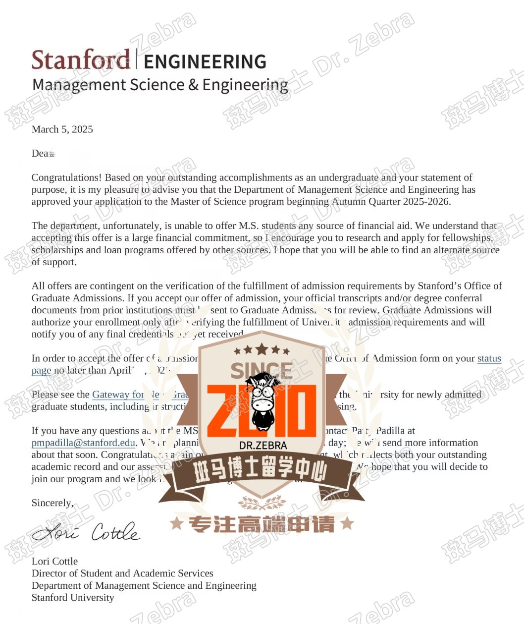 斑马博士，斑马博士留学中心，斯坦福大学， Stanford University， Master of Science in Management Science and Engineering（MS&E），管理科学与工程硕士