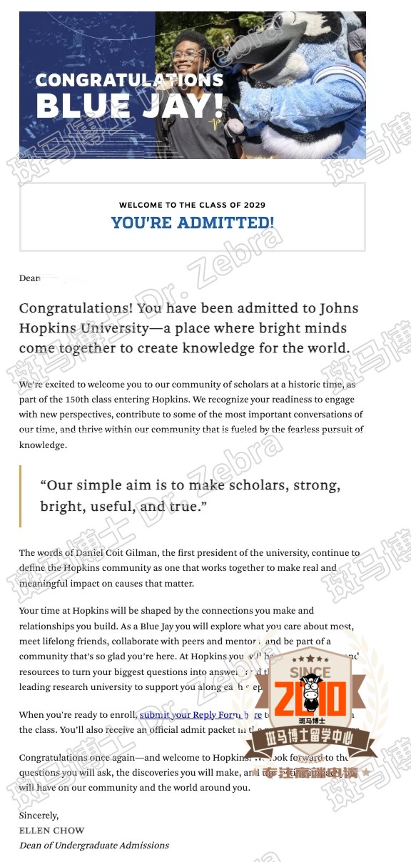 JHU工学院本科录取！